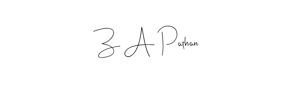 How to make Z A Pathan name signature. Use Andilay-7BmLP style for creating short signs online. This is the latest handwritten sign. Z A Pathan signature style 4 images and pictures png
