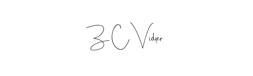 The best way (Andilay-7BmLP) to make a short signature is to pick only two or three words in your name. The name Z C Vidler include a total of six letters. For converting this name. Z C Vidler signature style 4 images and pictures png