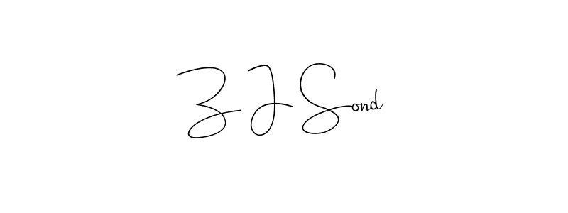 if you are searching for the best signature style for your name Z J Sond. so please give up your signature search. here we have designed multiple signature styles  using Andilay-7BmLP. Z J Sond signature style 4 images and pictures png