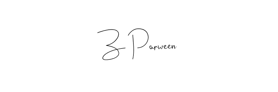 Also You can easily find your signature by using the search form. We will create Z Parween name handwritten signature images for you free of cost using Andilay-7BmLP sign style. Z Parween signature style 4 images and pictures png