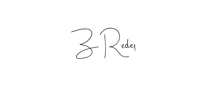 if you are searching for the best signature style for your name Z Redel. so please give up your signature search. here we have designed multiple signature styles  using Andilay-7BmLP. Z Redel signature style 4 images and pictures png