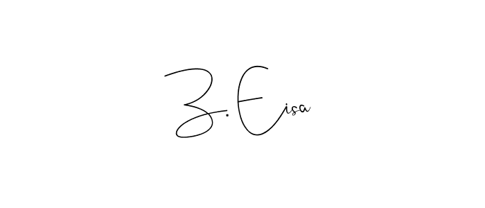 You can use this online signature creator to create a handwritten signature for the name Z. Eisa. This is the best online autograph maker. Z. Eisa signature style 4 images and pictures png