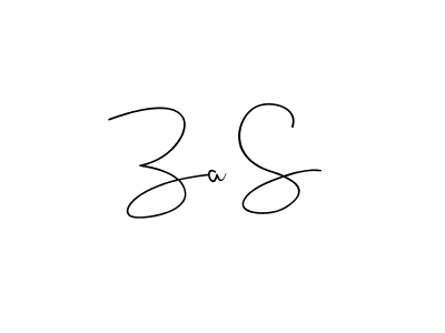 How to make Za S name signature. Use Andilay-7BmLP style for creating short signs online. This is the latest handwritten sign. Za S signature style 4 images and pictures png