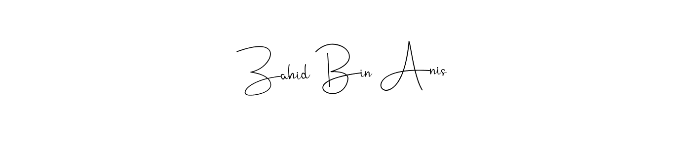 if you are searching for the best signature style for your name Zahid Bin Anis. so please give up your signature search. here we have designed multiple signature styles  using Andilay-7BmLP. Zahid Bin Anis signature style 4 images and pictures png