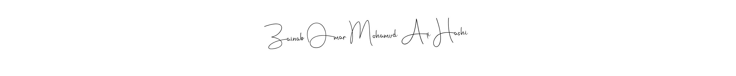 if you are searching for the best signature style for your name Zainab Omar Mohamud Ali Hashi. so please give up your signature search. here we have designed multiple signature styles  using Andilay-7BmLP. Zainab Omar Mohamud Ali Hashi signature style 4 images and pictures png