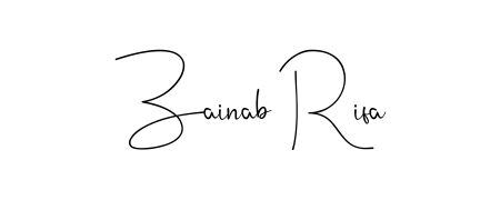 Personalize your online presence with Zainab Rifa signature rendered in elegant Andilay-7BmLP font. Great for website footers and blogs. Zainab Rifa signature style 4 images and pictures png
