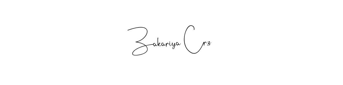 Make a beautiful signature design for name Zakariya Crz. With this signature (Andilay-7BmLP) style, you can create a handwritten signature for free. Zakariya Crz signature style 4 images and pictures png