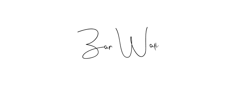 You should practise on your own different ways (Andilay-7BmLP) to write your name (Zar Wali) in signature. don't let someone else do it for you. Zar Wali signature style 4 images and pictures png