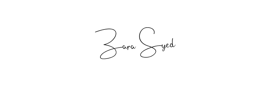Make a beautiful signature design for name Zara Syed. With this signature (Andilay-7BmLP) style, you can create a handwritten signature for free. Zara Syed signature style 4 images and pictures png