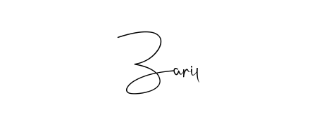 Give your name Zaril an exquisite flair with the Andilay-7BmLP script font. Ideal for contracts, resumes, and formal letterheads. Zaril signature style 4 images and pictures png