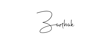 Make a beautiful signature design for name Zarthak. Use this online signature maker to create a handwritten signature for free. Zarthak signature style 4 images and pictures png