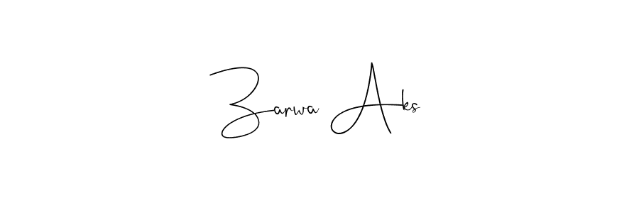 if you are searching for the best signature style for your name Zarwa Aks. so please give up your signature search. here we have designed multiple signature styles  using Andilay-7BmLP. Zarwa Aks signature style 4 images and pictures png