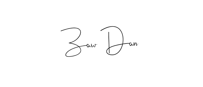 The best way (Andilay-7BmLP) to make a short signature is to pick only two or three words in your name. The name Zaw Dan include a total of six letters. For converting this name. Zaw Dan signature style 4 images and pictures png