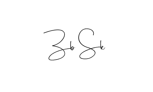 Make a beautiful signature design for name Zb Sk. With this signature (Andilay-7BmLP) style, you can create a handwritten signature for free. Zb Sk signature style 4 images and pictures png