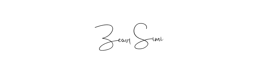 The best way (Andilay-7BmLP) to make a short signature is to pick only two or three words in your name. The name Zeaul Simi include a total of six letters. For converting this name. Zeaul Simi signature style 4 images and pictures png