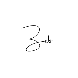 Create a beautiful signature design for name Zeb. With this signature (Andilay-7BmLP) fonts, you can make a handwritten signature for free. Zeb signature style 4 images and pictures png