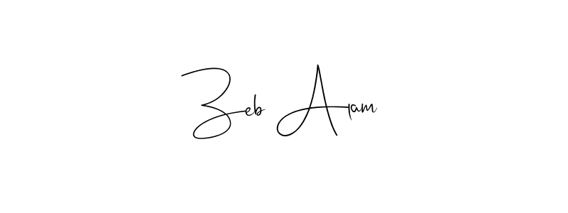 Make a beautiful signature design for name Zeb Alam. With this signature (Andilay-7BmLP) style, you can create a handwritten signature for free. Zeb Alam signature style 4 images and pictures png