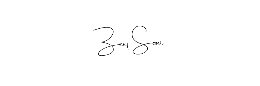 Make a beautiful signature design for name Zeel Soni. With this signature (Andilay-7BmLP) style, you can create a handwritten signature for free. Zeel Soni signature style 4 images and pictures png