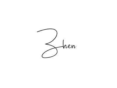 How to make Zhen name signature. Use Andilay-7BmLP style for creating short signs online. This is the latest handwritten sign. Zhen signature style 4 images and pictures png