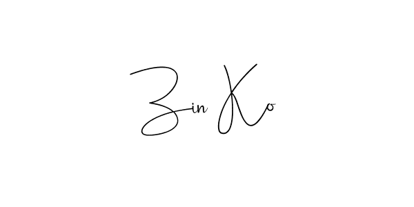 if you are searching for the best signature style for your name Zin Ko. so please give up your signature search. here we have designed multiple signature styles  using Andilay-7BmLP. Zin Ko signature style 4 images and pictures png
