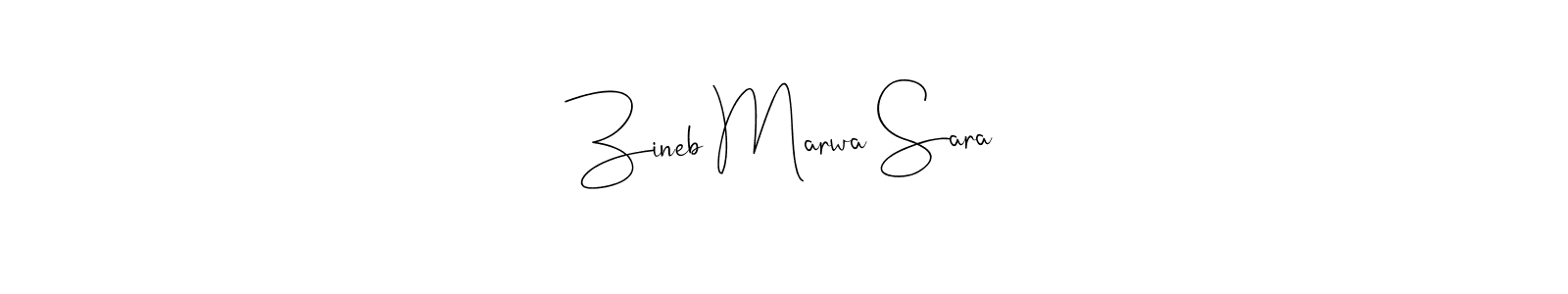 Use a signature maker to create a handwritten signature online. With this signature software, you can design (Andilay-7BmLP) your own signature for name Zineb Marwa Sara. Zineb Marwa Sara signature style 4 images and pictures png