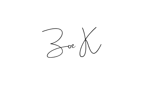 Make a beautiful signature design for name Zoe K. With this signature (Andilay-7BmLP) style, you can create a handwritten signature for free. Zoe K signature style 4 images and pictures png
