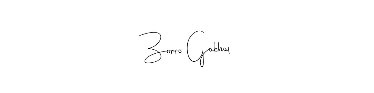 Zorro Gakhal stylish signature style. Best Handwritten Sign (Andilay-7BmLP) for my name. Handwritten Signature Collection Ideas for my name Zorro Gakhal. Zorro Gakhal signature style 4 images and pictures png