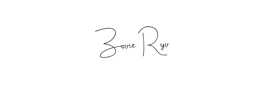How to make Zouie Ryu name signature. Use Andilay-7BmLP style for creating short signs online. This is the latest handwritten sign. Zouie Ryu signature style 4 images and pictures png