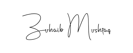Personalize your online presence with Zuhaib Mushtaq signature rendered in elegant Andilay-7BmLP font. Great for website footers and blogs. Zuhaib Mushtaq signature style 4 images and pictures png
