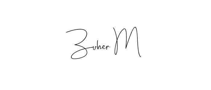 Andilay-7BmLP is a professional signature style that is perfect for those who want to add a touch of class to their signature. It is also a great choice for those who want to make their signature more unique. Get Zuher M name to fancy signature for free. Zuher M signature style 4 images and pictures png