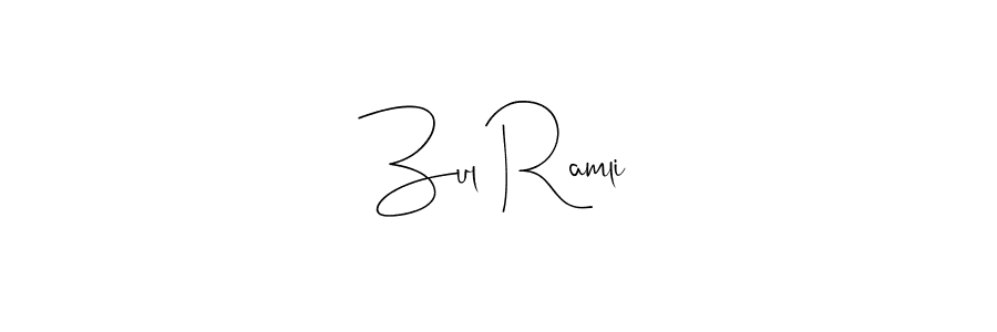 Use a signature maker to create a handwritten signature online. With this signature software, you can design (Andilay-7BmLP) your own signature for name Zul Ramli. Zul Ramli signature style 4 images and pictures png