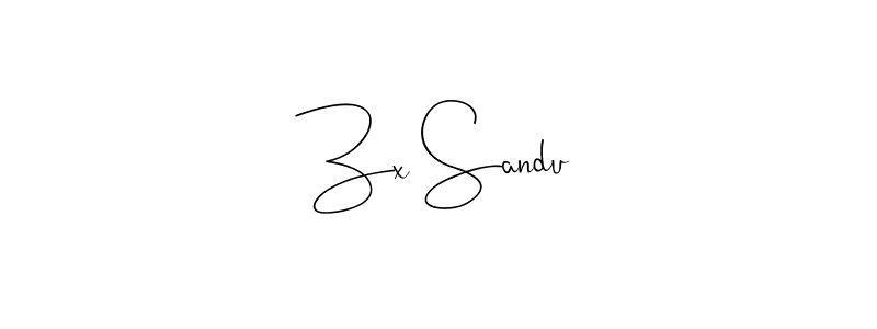 How to make Zx Sandu name signature. Use Andilay-7BmLP style for creating short signs online. This is the latest handwritten sign. Zx Sandu signature style 4 images and pictures png