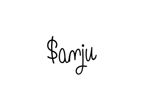 Design your own signature with our free online signature maker. With this signature software, you can create a handwritten (Angelique-Rose-font-FFP) signature for name $anju. $anju signature style 5 images and pictures png