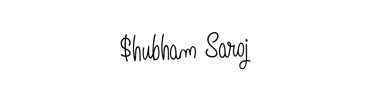 $hubham Saroj stylish signature style. Best Handwritten Sign (Angelique-Rose-font-FFP) for my name. Handwritten Signature Collection Ideas for my name $hubham Saroj. $hubham Saroj signature style 5 images and pictures png