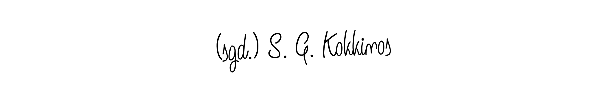 The best way (Angelique-Rose-font-FFP) to make a short signature is to pick only two or three words in your name. The name (sgd.) S. G. Kokkinos include a total of six letters. For converting this name. (sgd.) S. G. Kokkinos signature style 5 images and pictures png