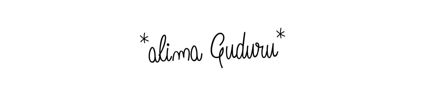 You should practise on your own different ways (Angelique-Rose-font-FFP) to write your name (*alima Guduru*) in signature. don't let someone else do it for you. *alima Guduru* signature style 5 images and pictures png