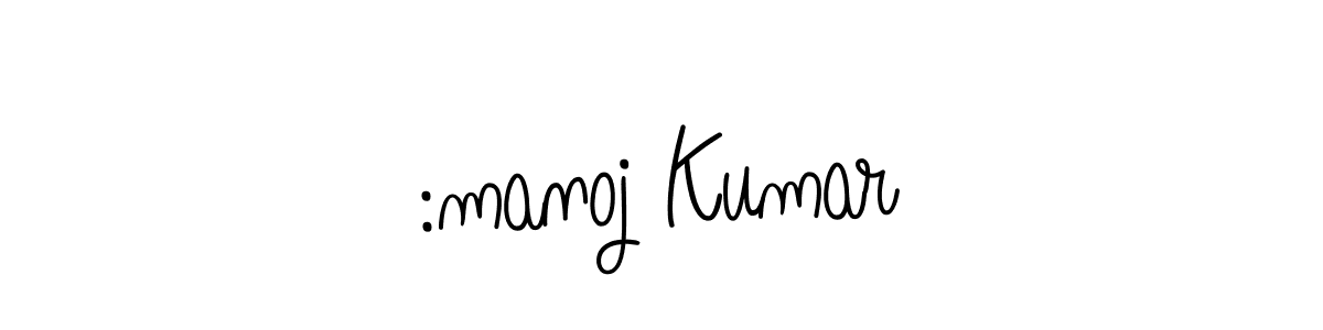 You should practise on your own different ways (Angelique-Rose-font-FFP) to write your name (:manoj Kumar) in signature. don't let someone else do it for you. :manoj Kumar signature style 5 images and pictures png