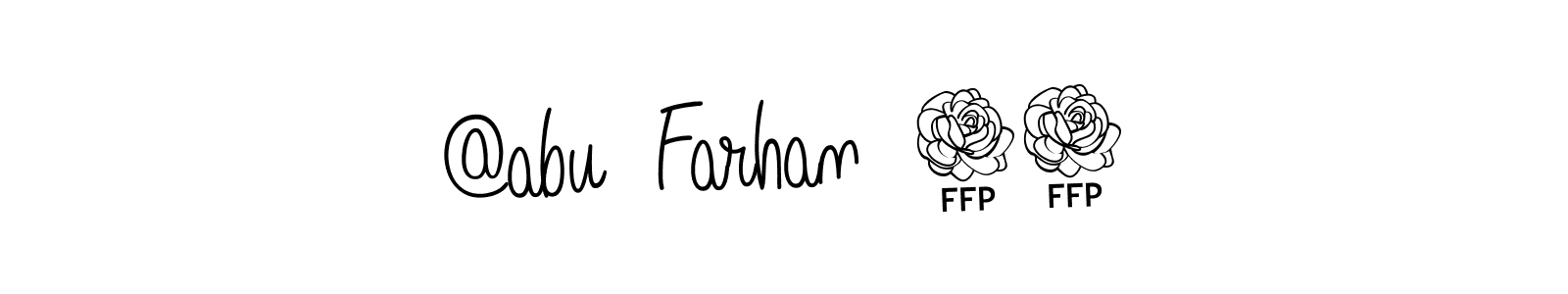 Design your own signature with our free online signature maker. With this signature software, you can create a handwritten (Angelique-Rose-font-FFP) signature for name @abu  Farhan  34. @abu  Farhan  34 signature style 5 images and pictures png