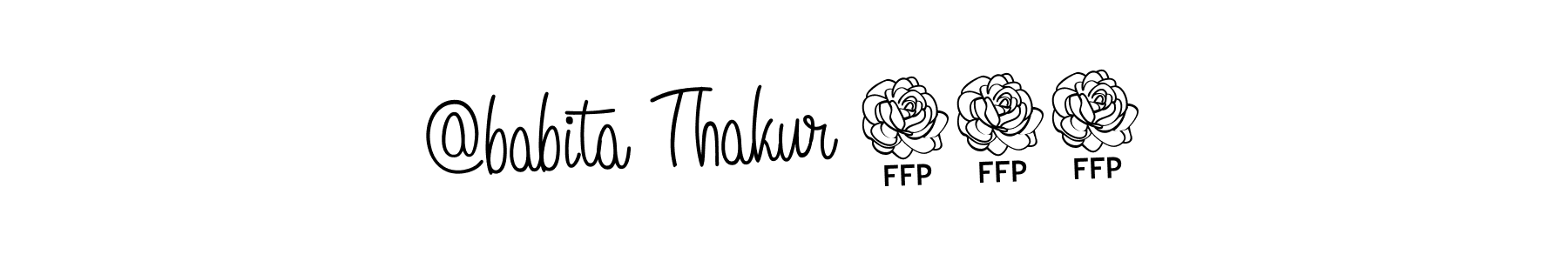 Use a signature maker to create a handwritten signature online. With this signature software, you can design (Angelique-Rose-font-FFP) your own signature for name @babita Thakur 808. @babita Thakur 808 signature style 5 images and pictures png