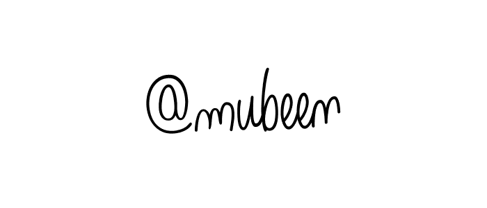 Make a beautiful signature design for name @mubeen. With this signature (Angelique-Rose-font-FFP) style, you can create a handwritten signature for free. @mubeen signature style 5 images and pictures png