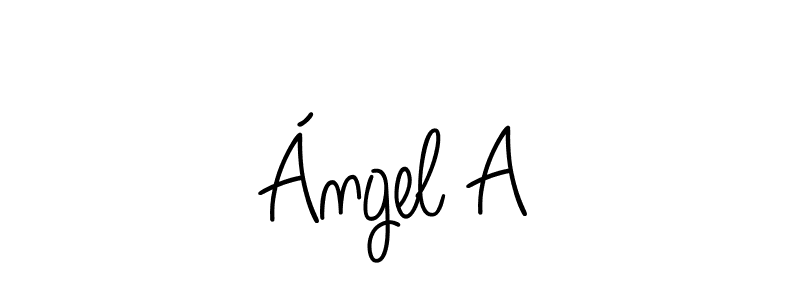 The best way (Angelique-Rose-font-FFP) to make a short signature is to pick only two or three words in your name. The name Ángel A include a total of six letters. For converting this name. Ángel A signature style 5 images and pictures png