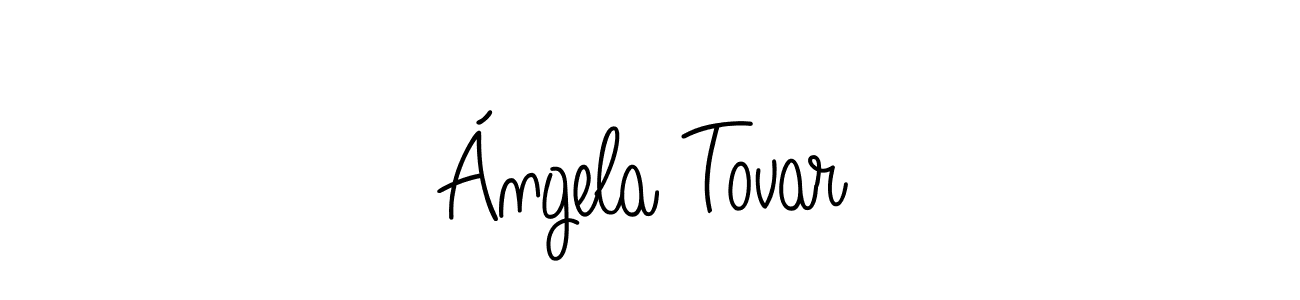 You should practise on your own different ways (Angelique-Rose-font-FFP) to write your name (Ángela Tovar) in signature. don't let someone else do it for you. Ángela Tovar signature style 5 images and pictures png
