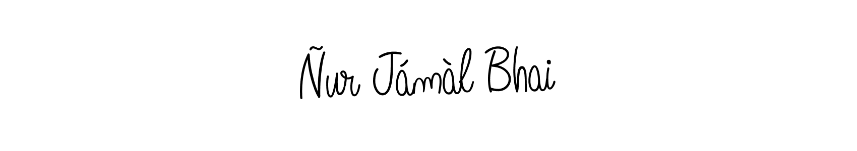 Make a beautiful signature design for name Ñur Jámàl Bhai. With this signature (Angelique-Rose-font-FFP) style, you can create a handwritten signature for free. Ñur Jámàl Bhai signature style 5 images and pictures png