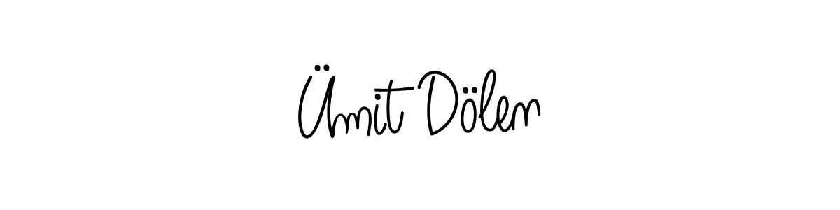 Ümit Dölen stylish signature style. Best Handwritten Sign (Angelique-Rose-font-FFP) for my name. Handwritten Signature Collection Ideas for my name Ümit Dölen. Ümit Dölen signature style 5 images and pictures png