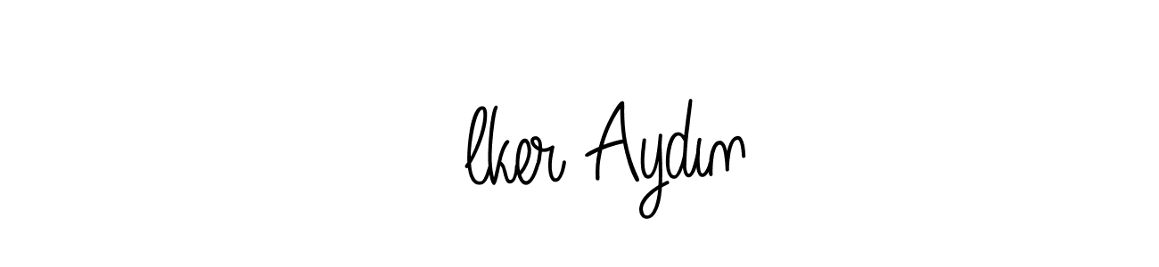 You should practise on your own different ways (Angelique-Rose-font-FFP) to write your name (İlker Aydın) in signature. don't let someone else do it for you. İlker Aydın signature style 5 images and pictures png
