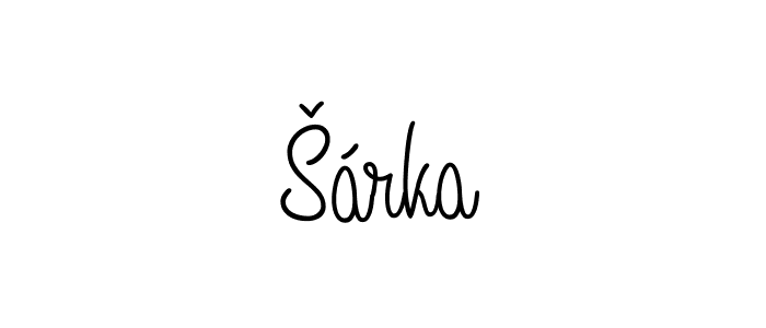 Use a signature maker to create a handwritten signature online. With this signature software, you can design (Angelique-Rose-font-FFP) your own signature for name Šárka. Šárka signature style 5 images and pictures png