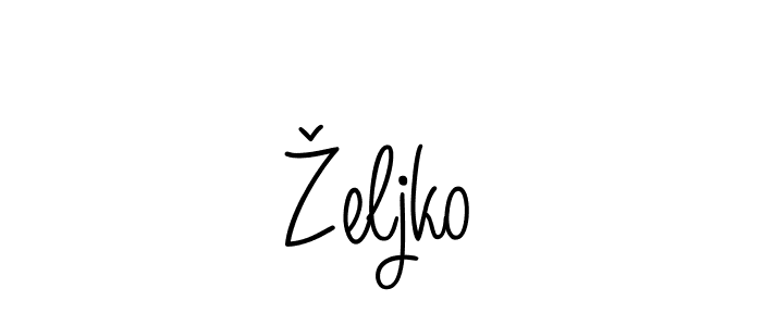 The best way (Angelique-Rose-font-FFP) to make a short signature is to pick only two or three words in your name. The name Željko include a total of six letters. For converting this name. Željko signature style 5 images and pictures png