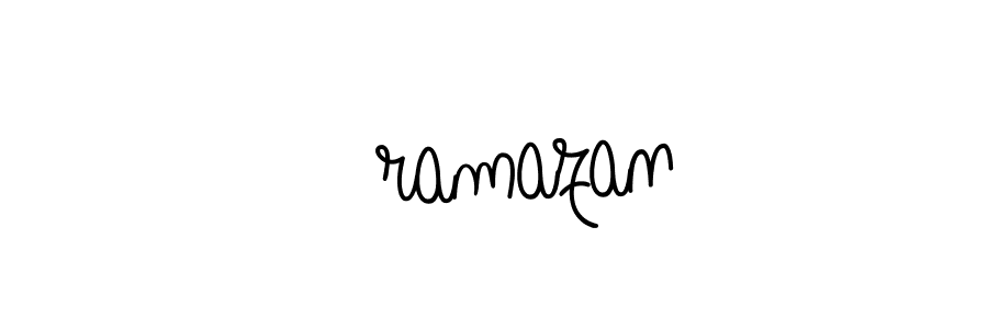 You should practise on your own different ways (Angelique-Rose-font-FFP) to write your name (ـramazan) in signature. don't let someone else do it for you. ـramazan signature style 5 images and pictures png
