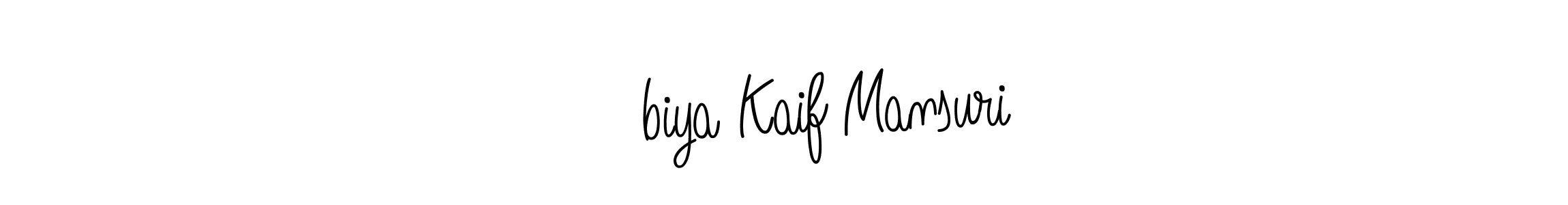 Design your own signature with our free online signature maker. With this signature software, you can create a handwritten (Angelique-Rose-font-FFP) signature for name साbiya Kaif Mansuri. साbiya Kaif Mansuri signature style 5 images and pictures png