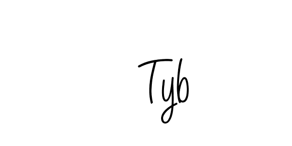 Make a beautiful signature design for name    Tyb. With this signature (Angelique-Rose-font-FFP) style, you can create a handwritten signature for free.    Tyb signature style 5 images and pictures png